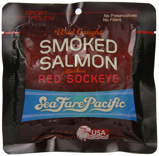Sea-Fare-Pacific-Wild-Caught-Smoked-Sockeye-Salmon-Sport-Pouch,-3-Ounce-(Pack-157