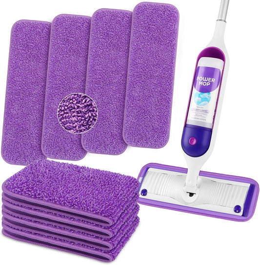 HOMEXCEL-Reusable-Microfiber-Mop-Pads-for-Swiffer-PowerMop-8-Pack,-5290