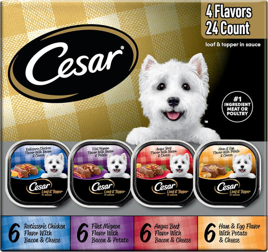 Cesar-Loaf-in-Sauce-Wet-Dog-Food-Rotisserie-Chicken,-Filet-Mignon,-Angus-Beef,-2539