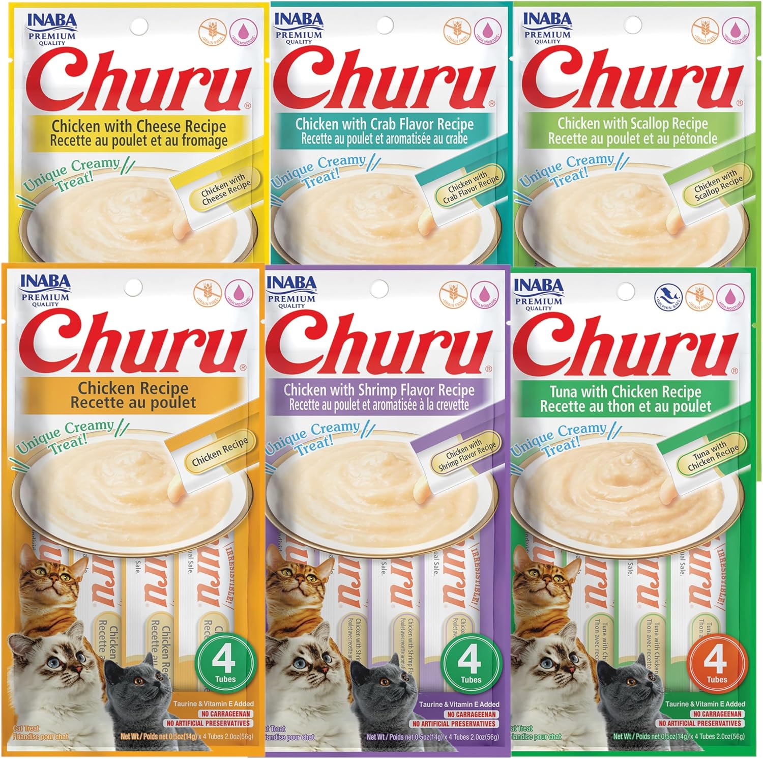 INABA-Churu-Cat-Treats,-Grain-Free,-Lickable,-Squeezable-Creamy-Purée-Cat-Treat/Topper-with-Vitamin-E-80