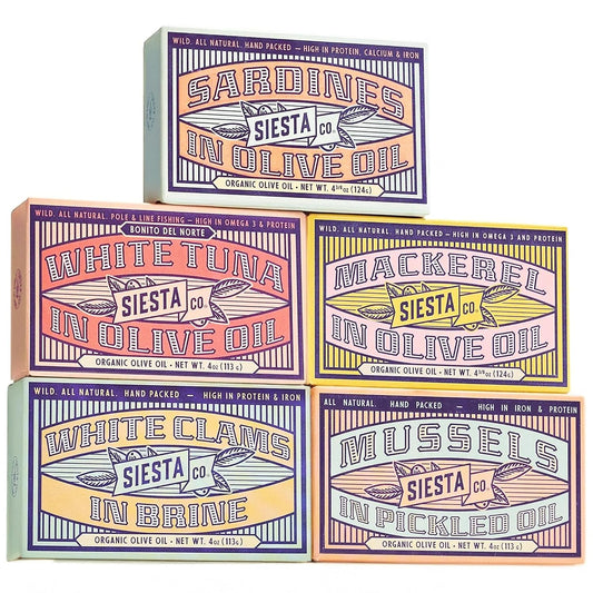 Siesta-Co.-Spanish-Tinned-Seafood-Variety-Pack-–-5-Gourmet-Cans-of-Sardines,-422