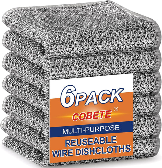 COBETE-Non-Scratch-Wire-Dishcloth,Double-Layer-Wire-Dishwashing-Rags-for-Wet-5278