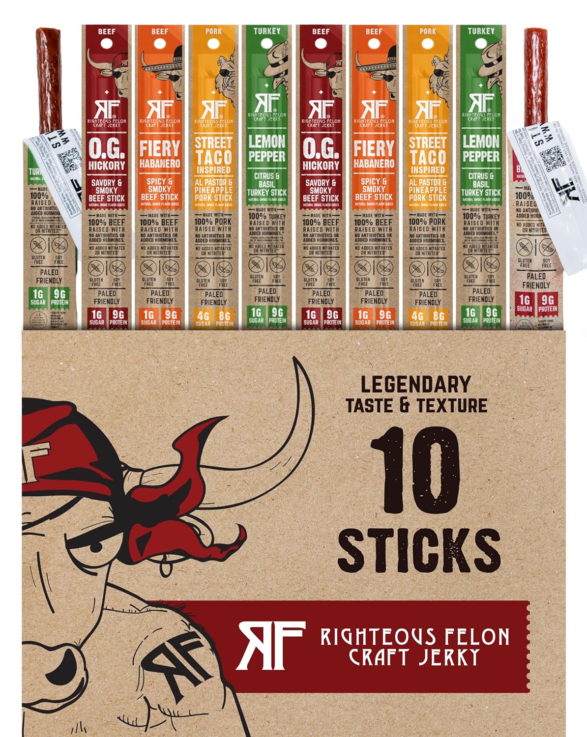 Righteous-Felon-Variety-Meat-Sticks-|-1-Grass-Fed-Beef,-Turkey--&-Pork-|-Total-1234