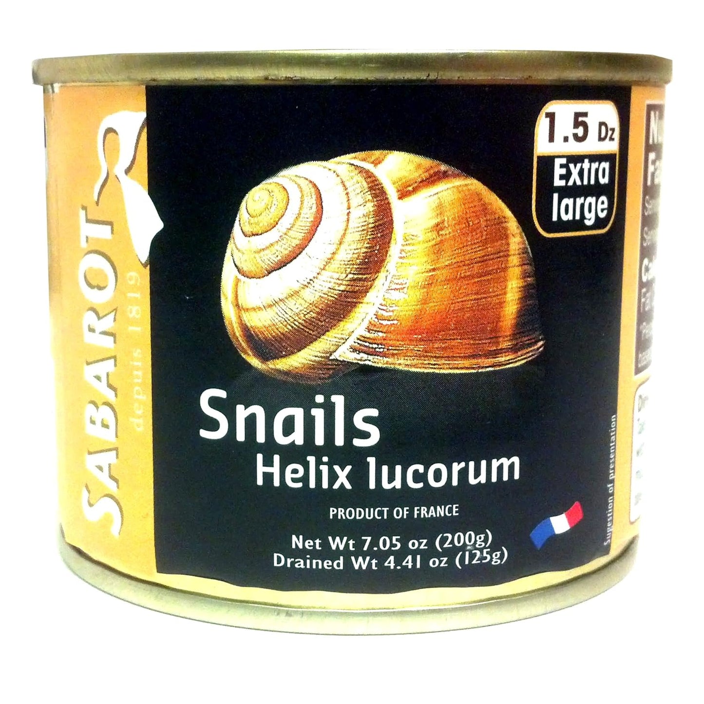 Sabarot-Escargot-Snail-s,-18-caracoles-extra-grandes-(Helix-Lucorum),-importados-de-lata-2
