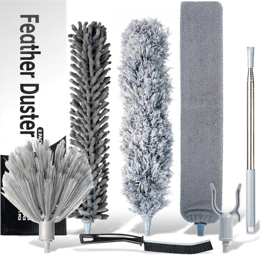 Microfiber-Feather-Duster-Kit-8-in-1---Cobweb-Duster-with-Extension-1363