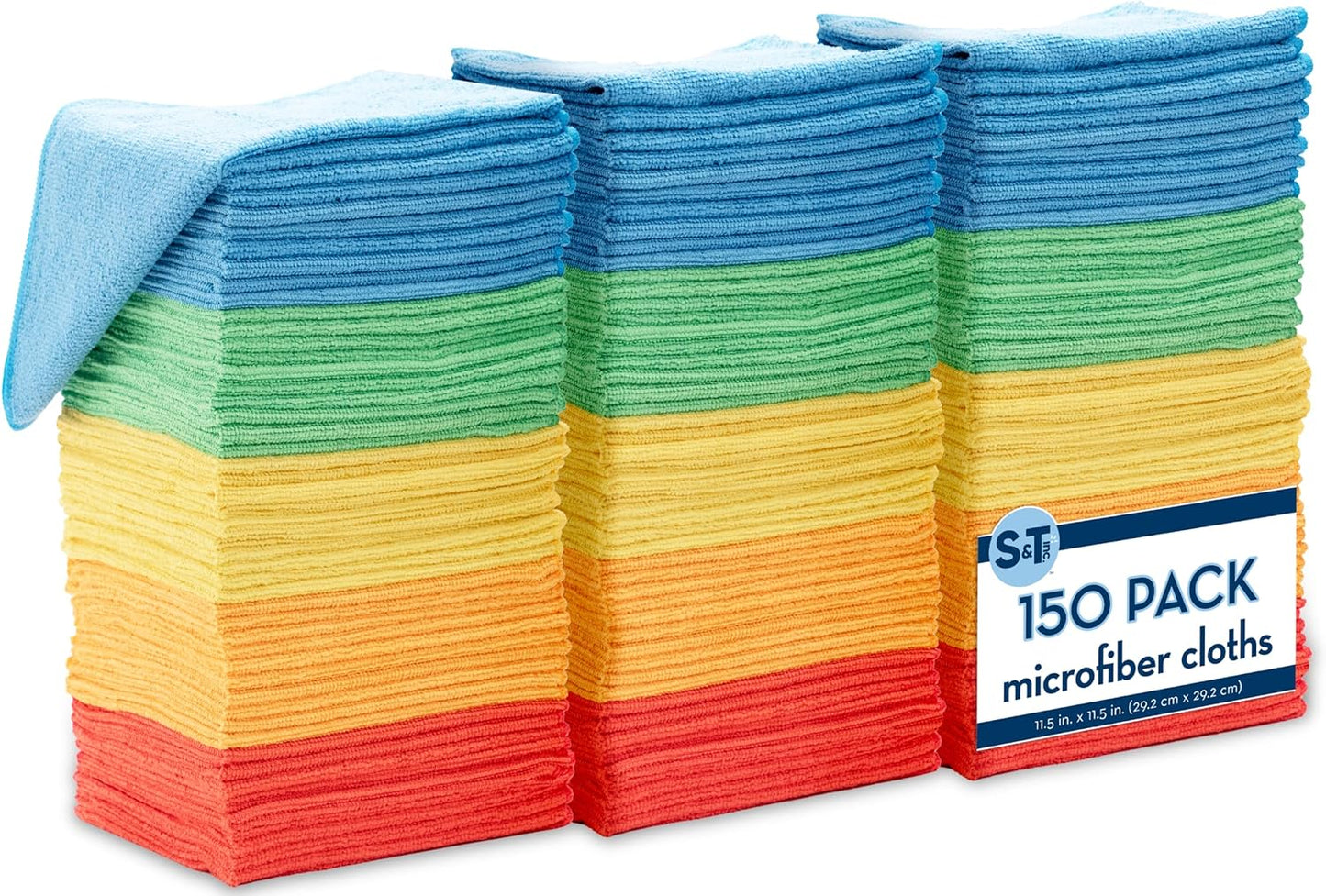 S&T-INC.-150-Pack-Microfiber-Cleaning-Cloth,-Bulk-Towels-for-5371