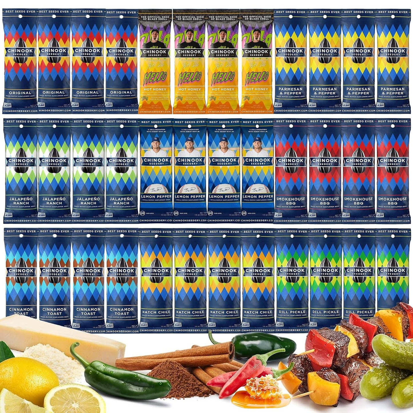 Chinook-Seedery-Sunflower-Seeds-to-Eat---9-Flavor-Variety----1.5-oz,-36-|-9