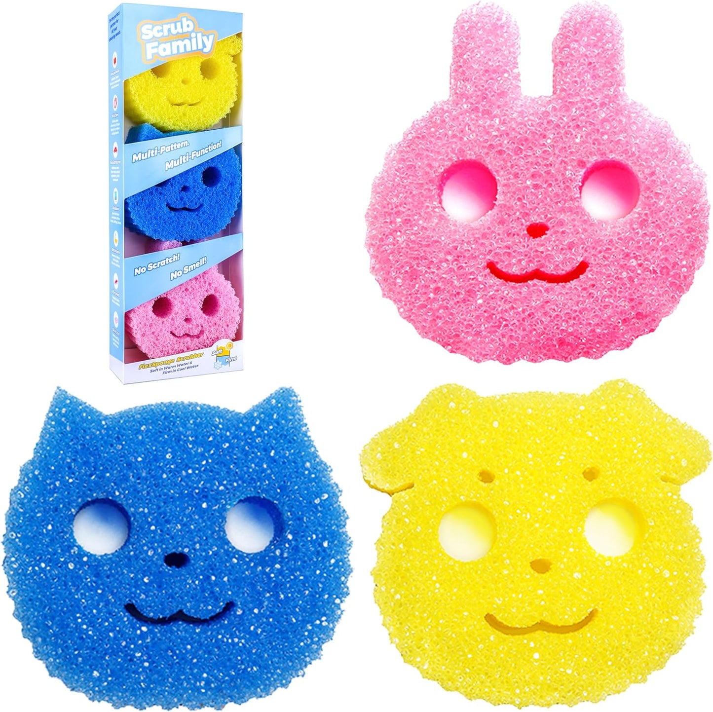 Functional-Sponge-Scrubber-Set---Daddy-Mommy-Daily-Scrub-Sponge,-3301