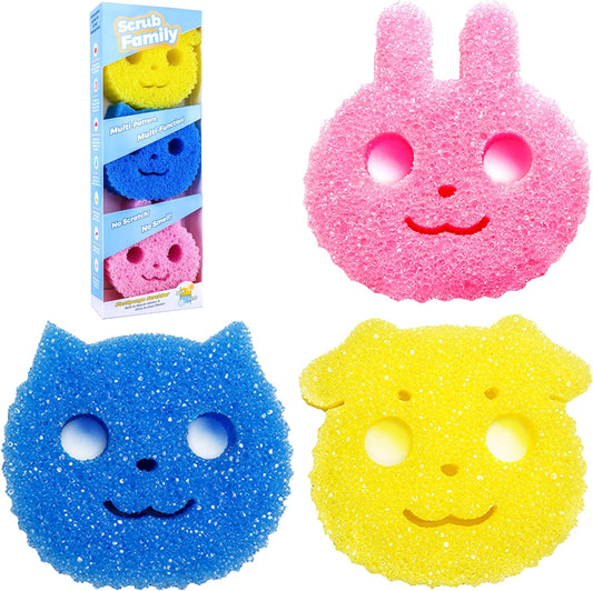 Functional-Sponge-Scrubber-Set---Daddy-Mommy-Daily-Scrub-Sponge,-3301