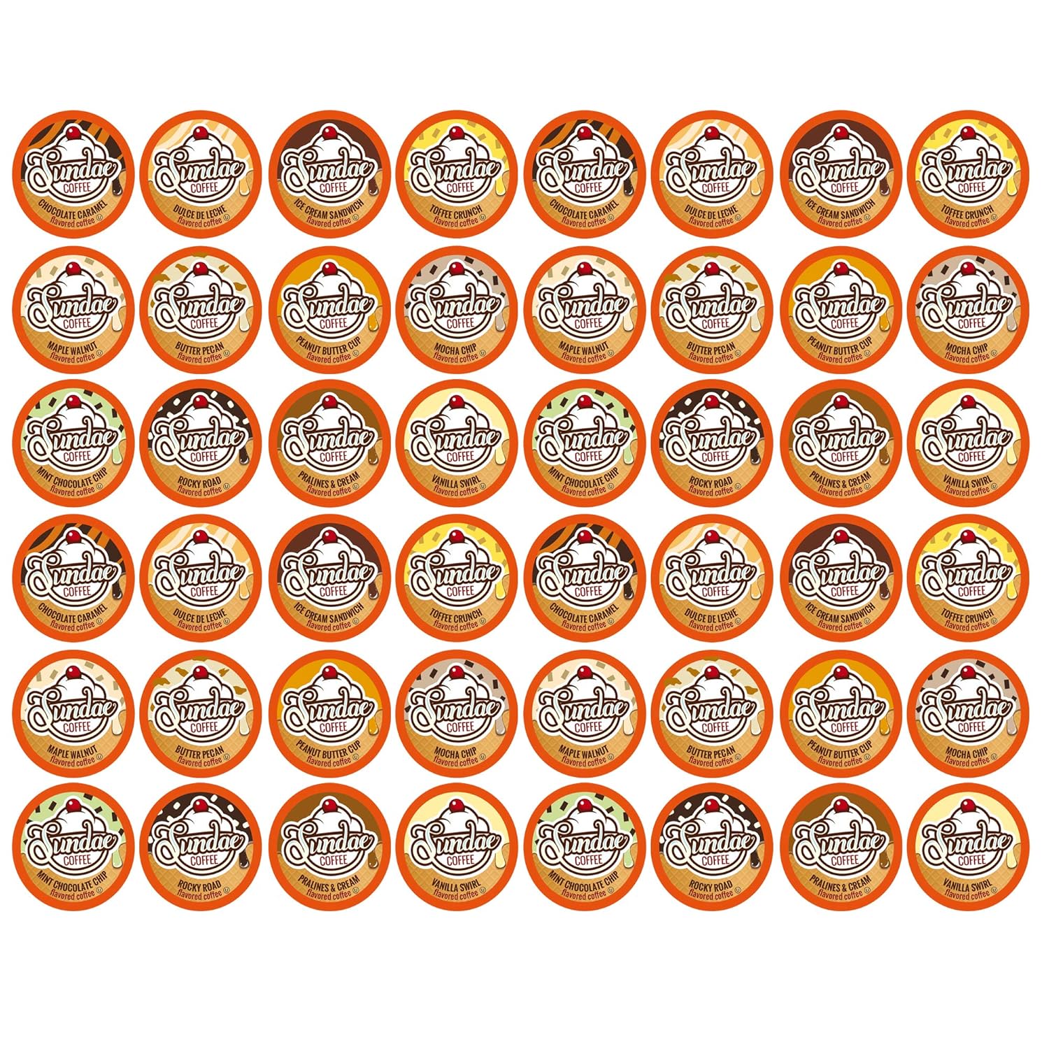 Sundae-Ice-Cream-Flavored-Coffee-Pods,-Compatible-with-2-Keurig-K-Cup-Brewer,-48-2366
