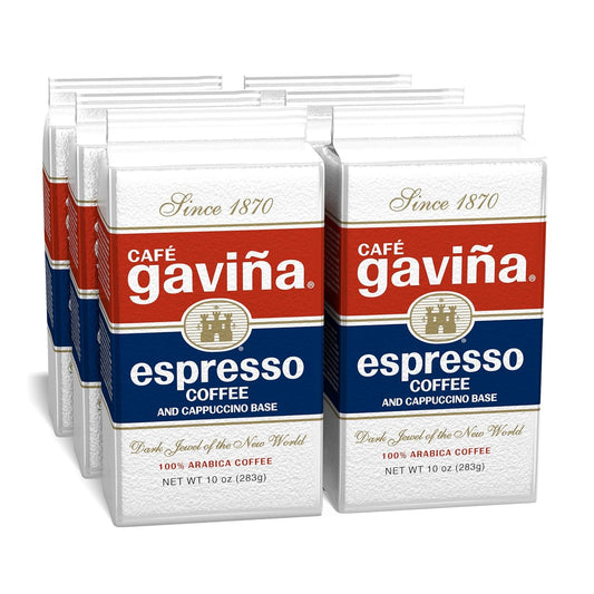 Café-Gaviña-Espresso-Coffee,-Fine-Ground-Dark-Roast,-1-Arabica,-6-x-10-1825