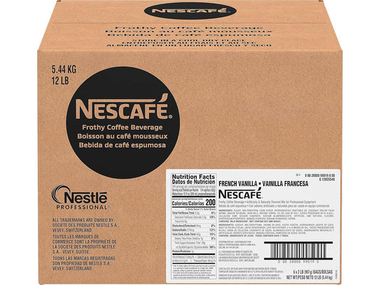 Nescafé-Café,-mezcla-de-capuchino-de-vainilla-francesa,-bolsas-de-32-(paquete89