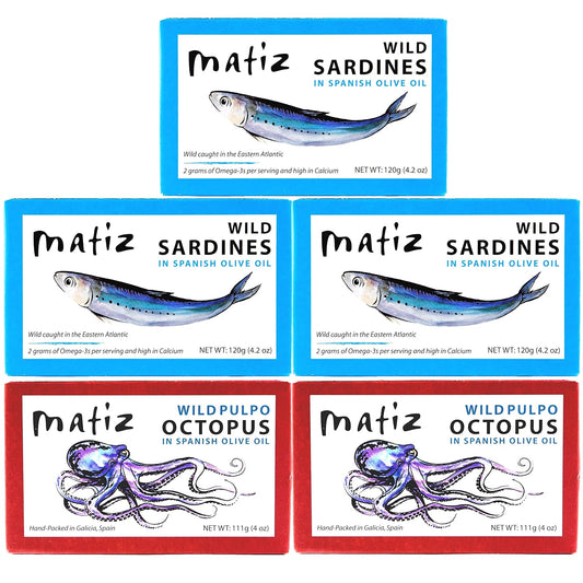 Matiz-Sardines-and-Octopus-Pulpo-in-Olive-oil-(Variety-Pack-of-5)---266