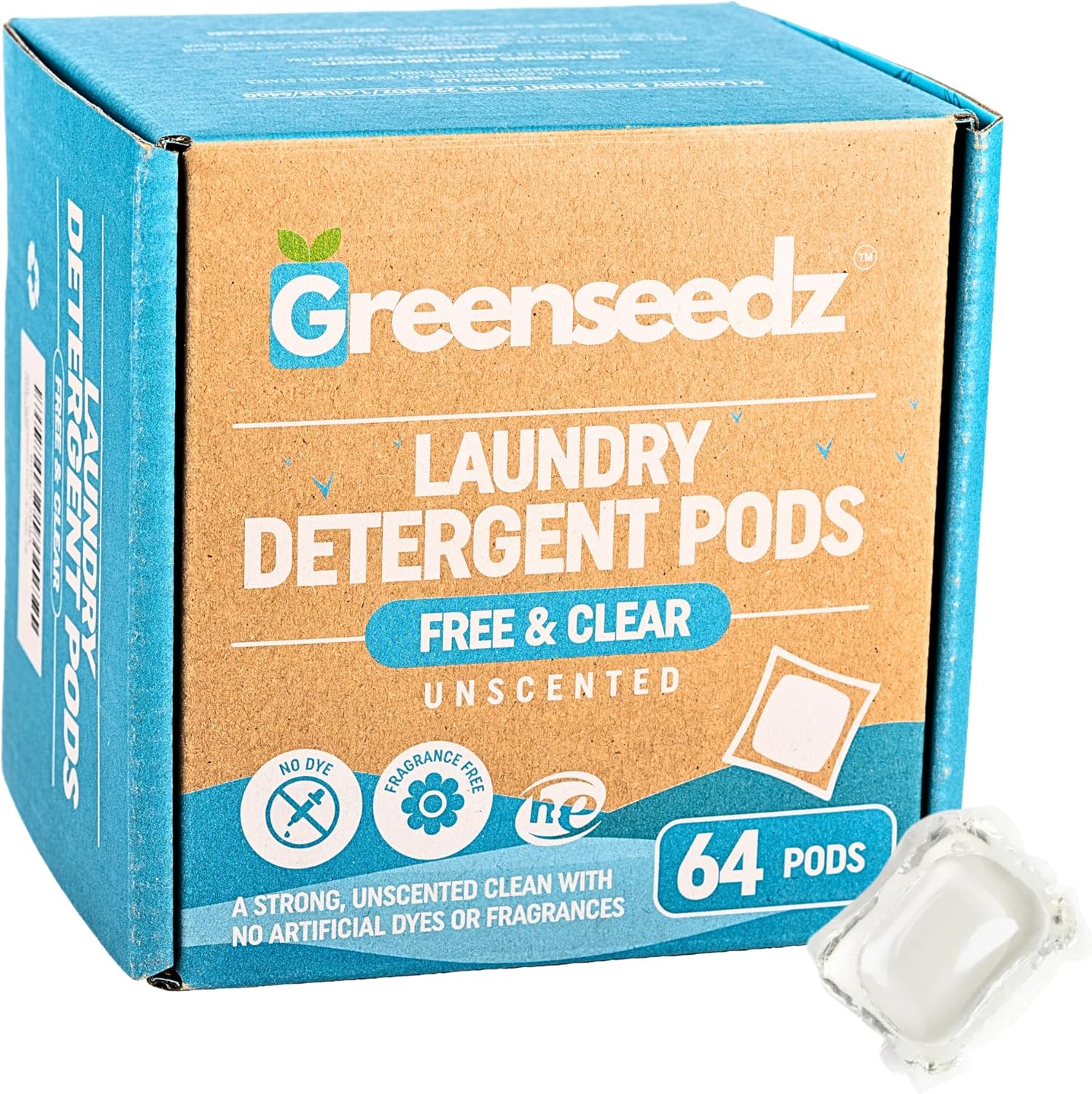 Laundry-Detergent-Pods-Free-&-Clear,-Unscented,-64-Count,-Eco-Friendly,-Biodegradable,-386