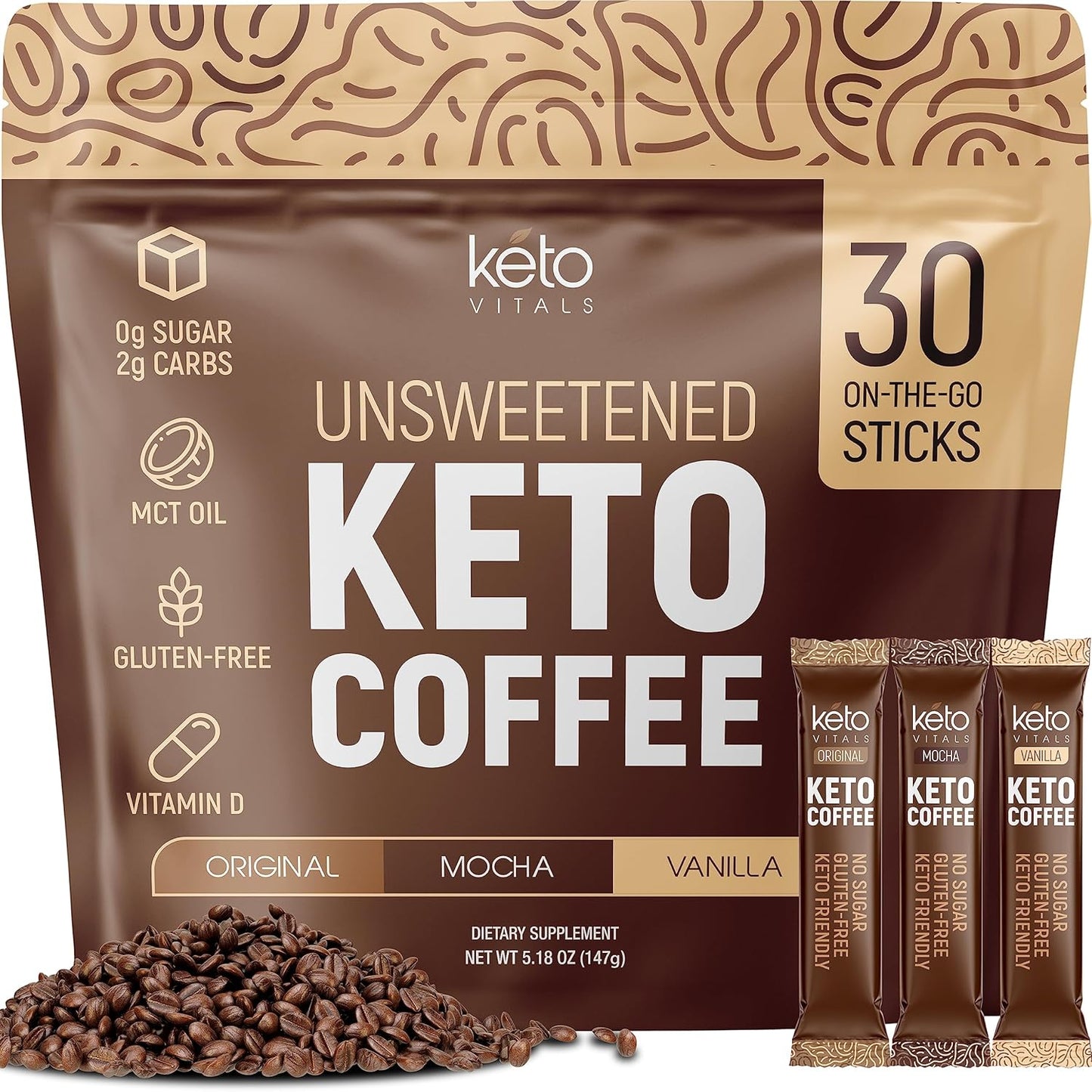 Keto-Vitals-Café-instantáneo-Keto-en-polvo,-paquetes-de-café-instantáneo-azúcar1236