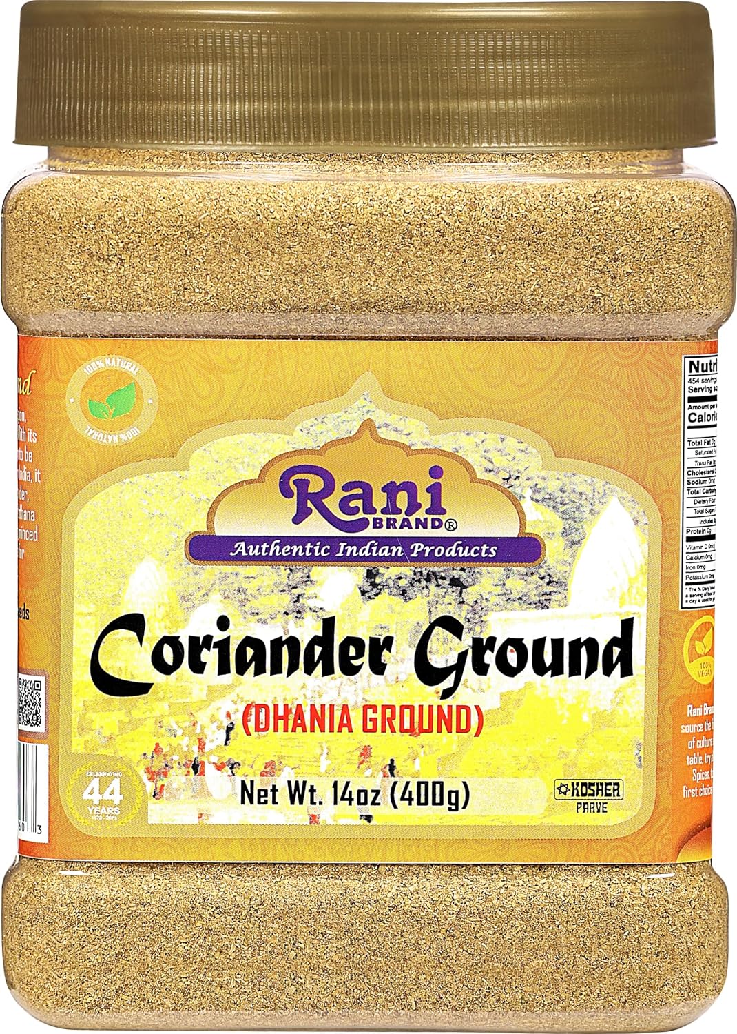 Rani-Coriander-Ground-Powder-(Indian-Dhania)-Spice-14oz-(400g)-PET-Jar-~-866